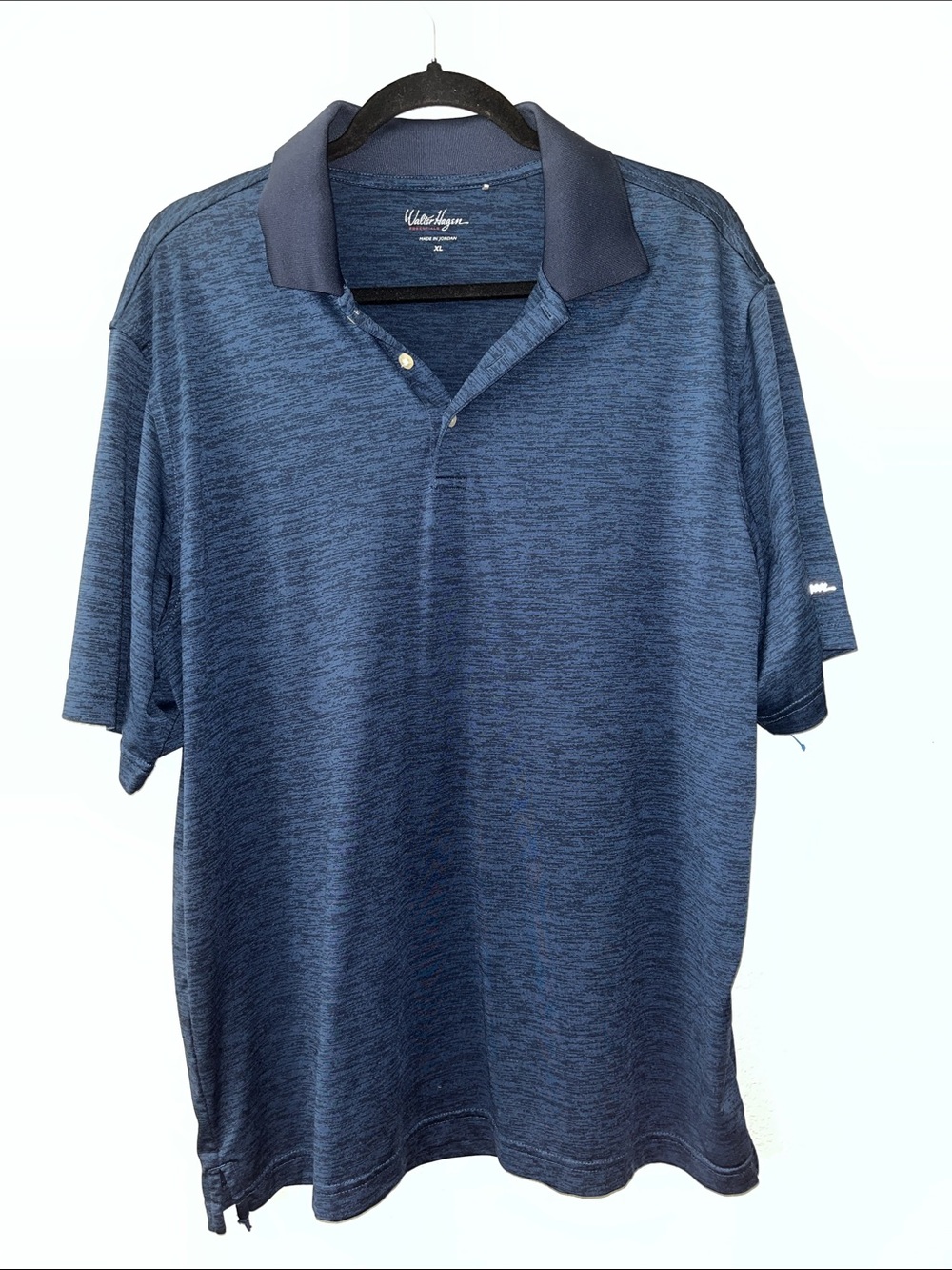 Walter Hagen Men's Navy Heather Polo with Contrast Collar
SZ  XL